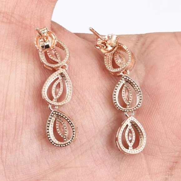 3 layer teardrop Opera station earrings - Picture 4 of 9